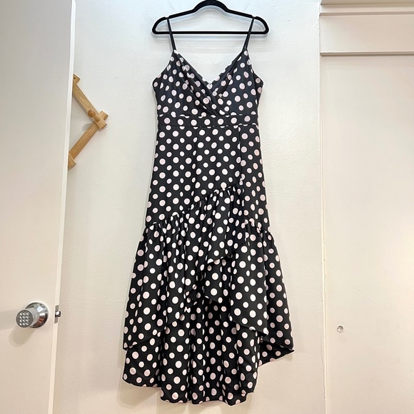 Eliza J Black and White Polka Dot High Low Dress - Picture 3 of 12
